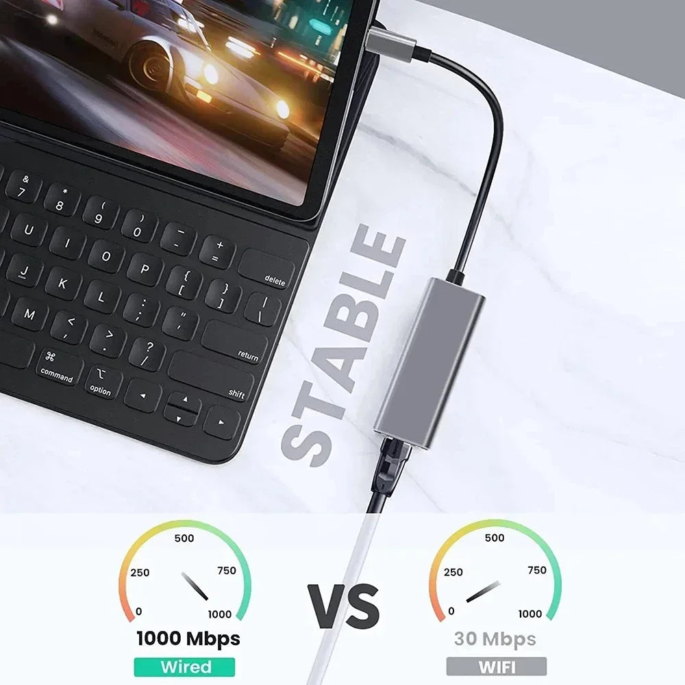 USB-C to Ethernet Adapter – 5Gbps High-Speed LAN