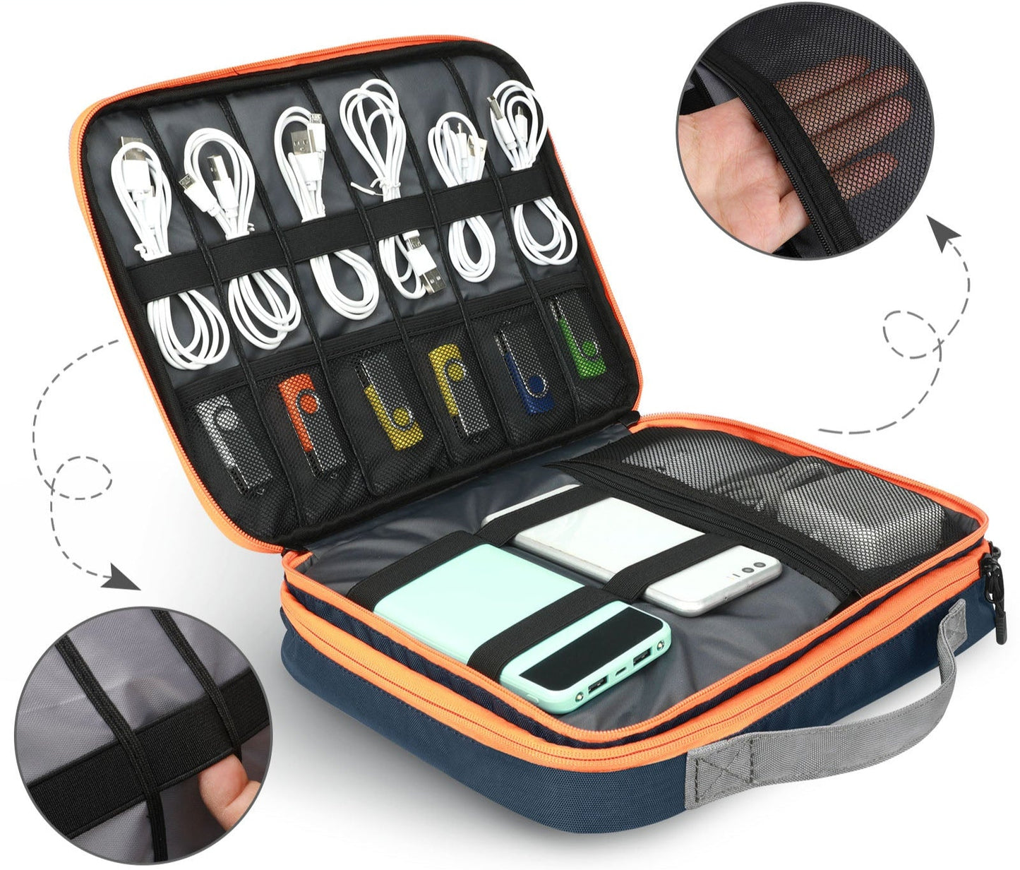 11.6 Inch Double Layer Cable Storage Bag