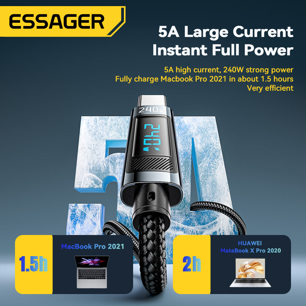 Essager 240W USB Type C To USB C Cable