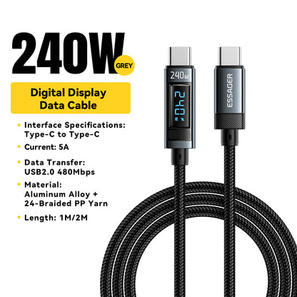 Essager 240W USB Type C To USB C Cable