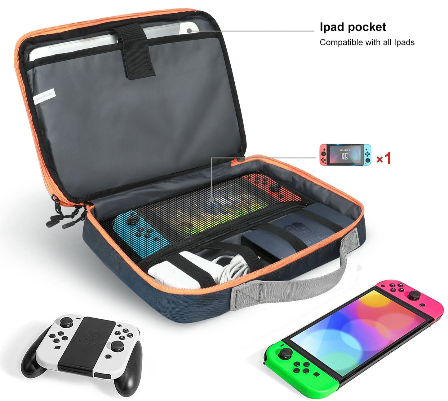 11.6 Inch Double Layer Cable Storage Bag