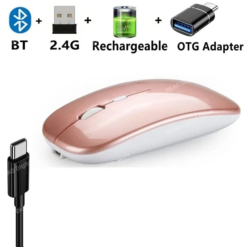 Slim Bluetooth-compatible 2.4G Mouse