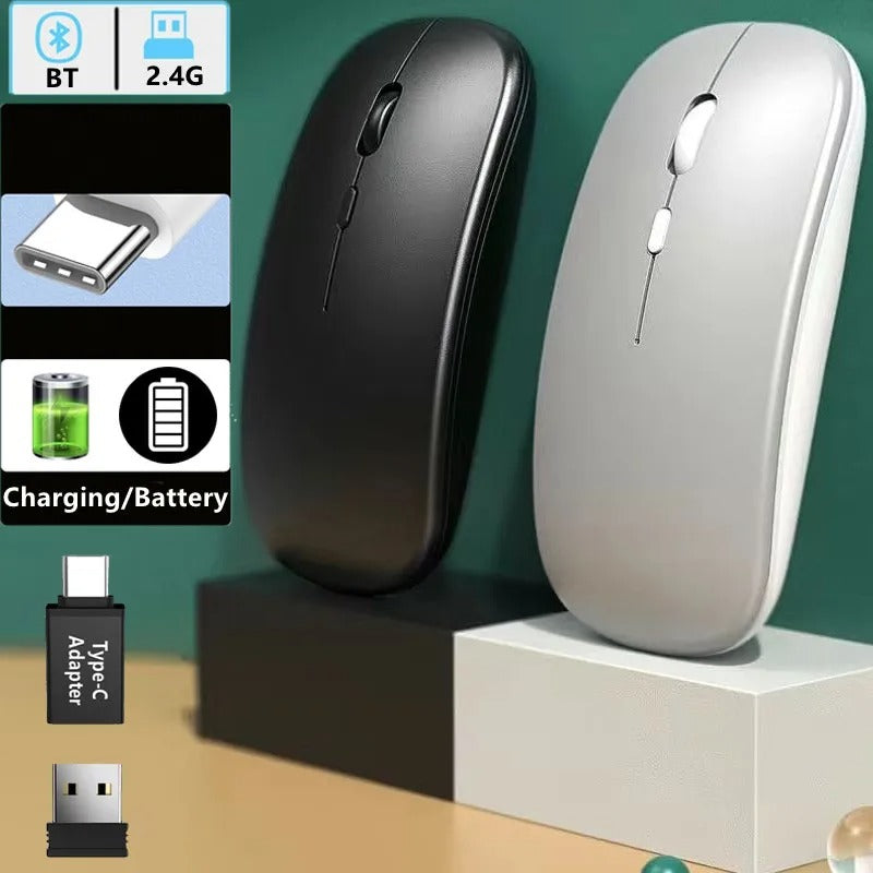 Slim Bluetooth-compatible 2.4G Mouse