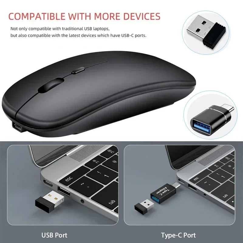 Slim Bluetooth-compatible 2.4G Mouse
