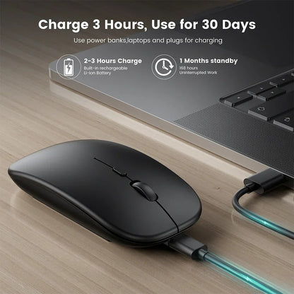 Slim Bluetooth-compatible 2.4G Mouse