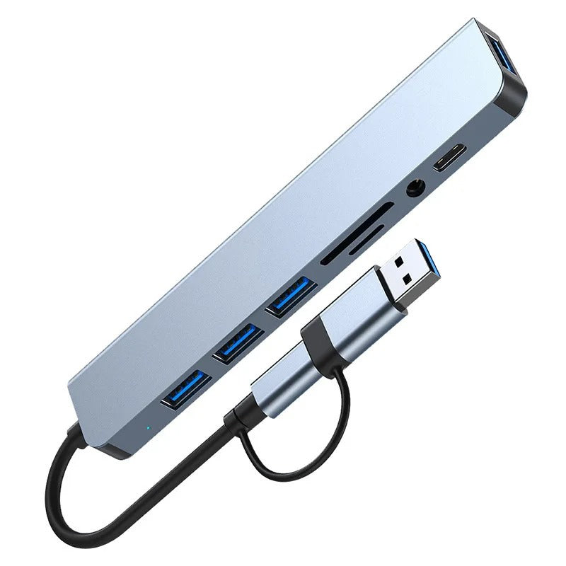 8 in 1 USB +Type C USB hub multi hub