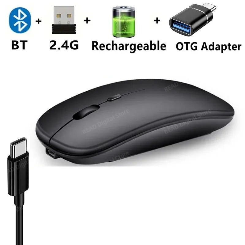 Slim Bluetooth-compatible 2.4G Mouse