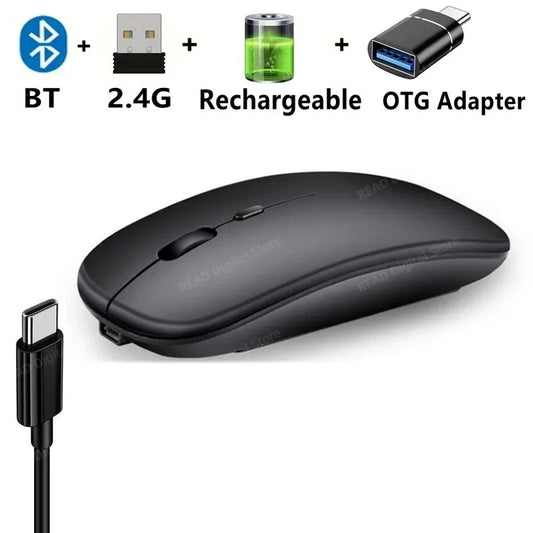 Slim Bluetooth-compatible 2.4G Mouse